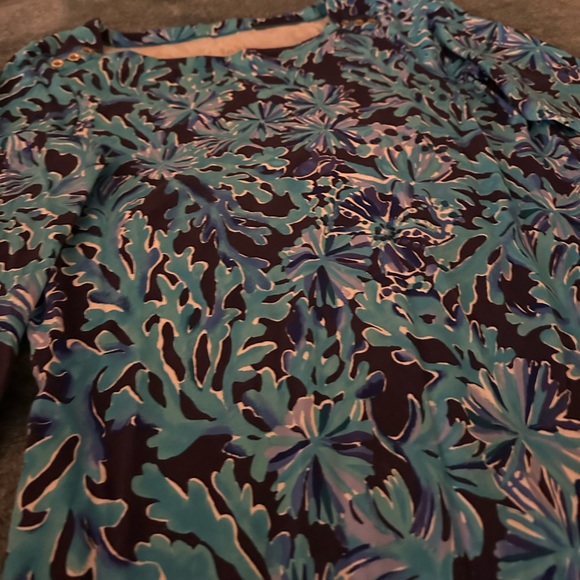 Lilly classic Navy Dress with teal and purple - Picture 4 of 5